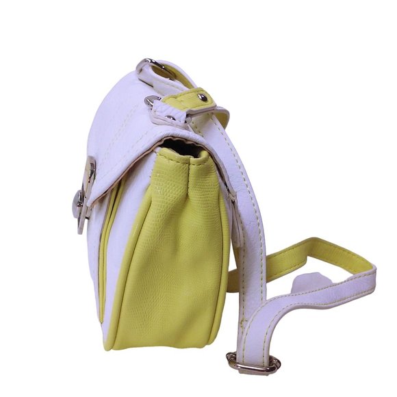 Elle Vegan Pleather Crossbody Shoulder Bag Purse 8x6 Logo Magnetic Pockets Zips - Picture 7 of 11